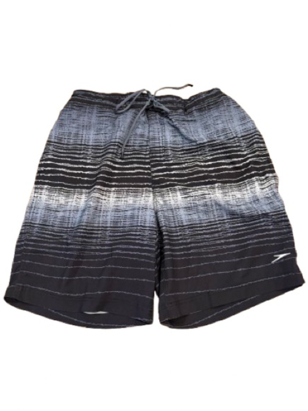 Speedo Men’s Black & Gray Striped Swim Trunks Size  Extra Large